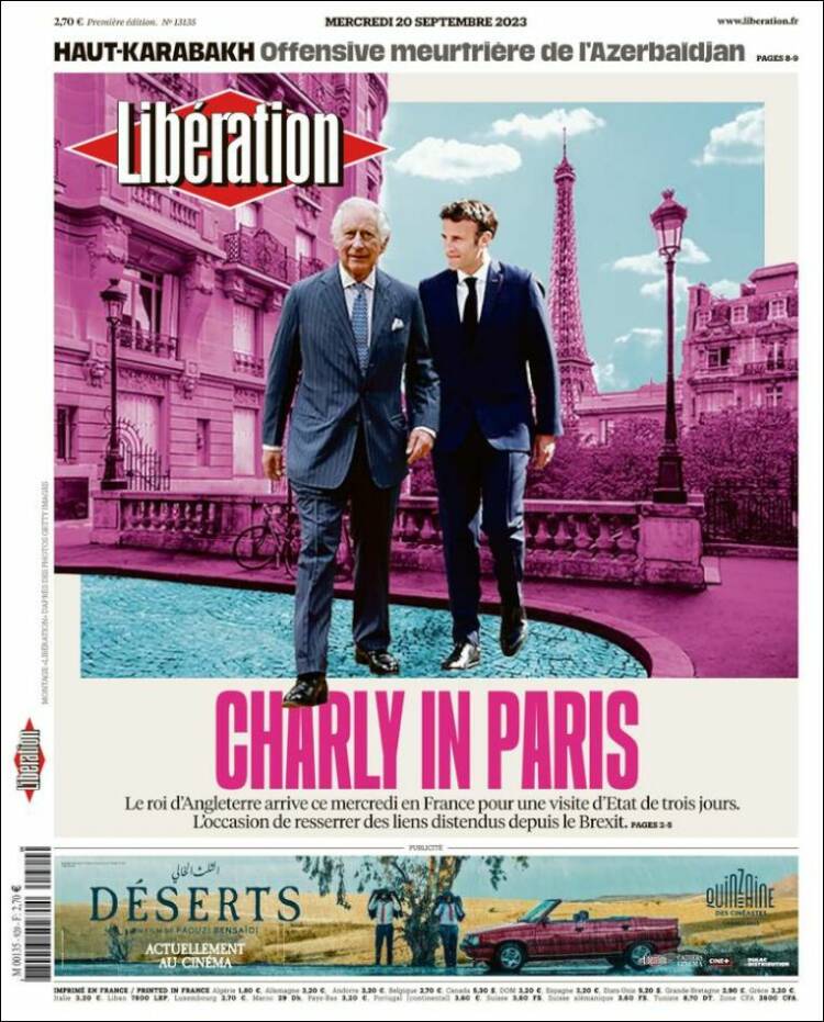 Portada de Libération (Francia)
