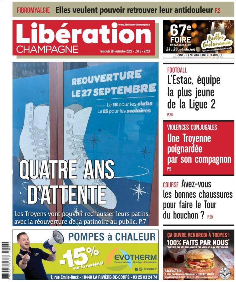 Portada de Libération Champagne (Francia)