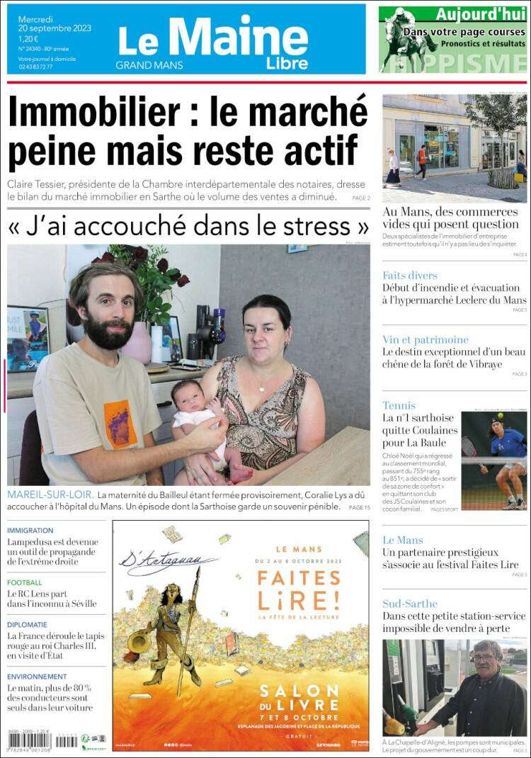 Portada de Le Maine Libre (Francia)