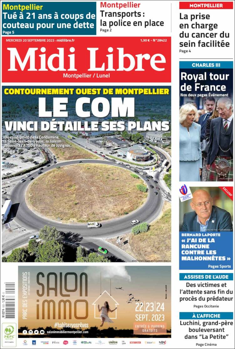 Portada de Midi Libre (Francia)