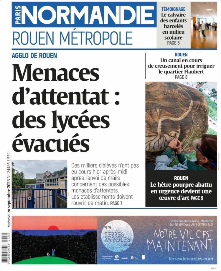Portada de Paris Normandie (Francia)