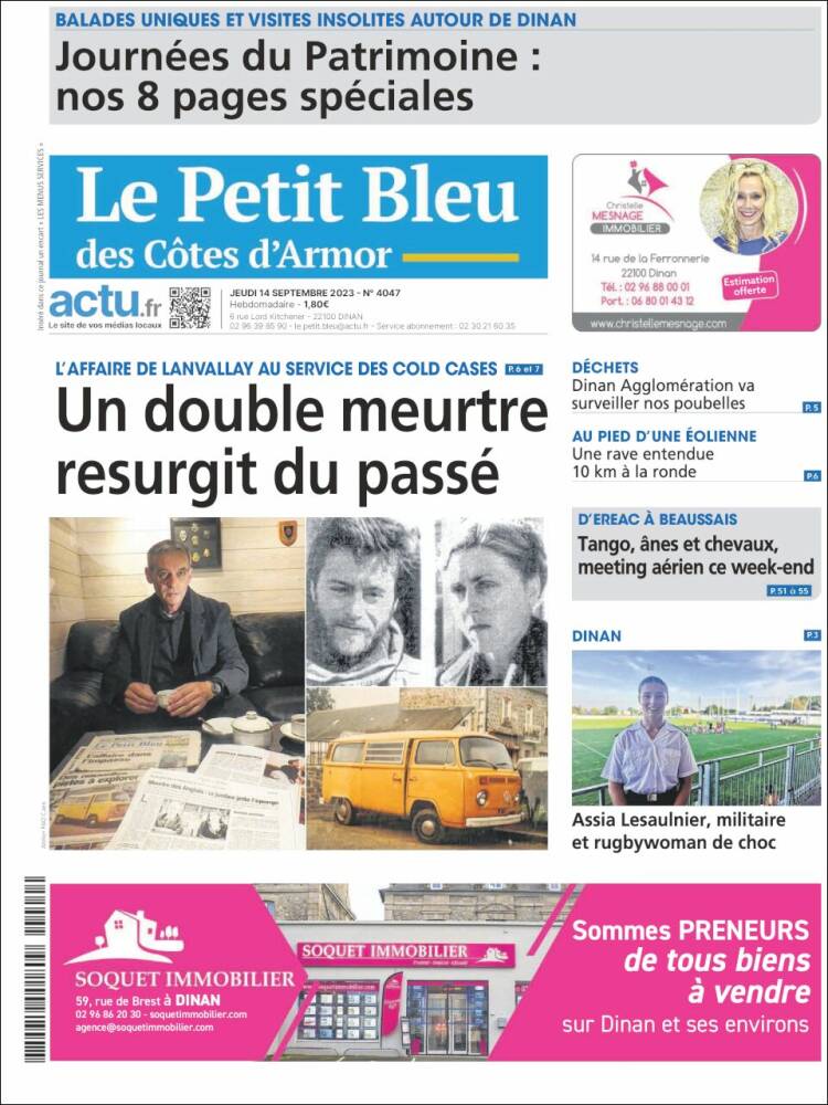 Portada de Le Petit Bleu (Francia)