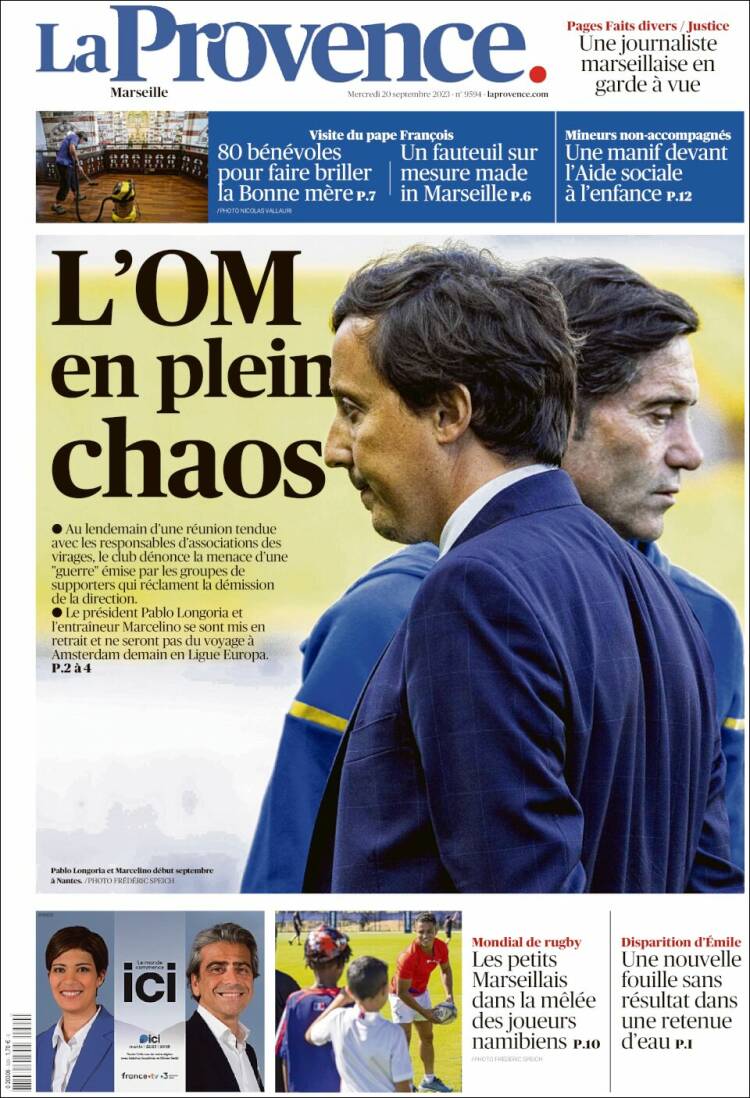 Portada de La Provence (Francia)