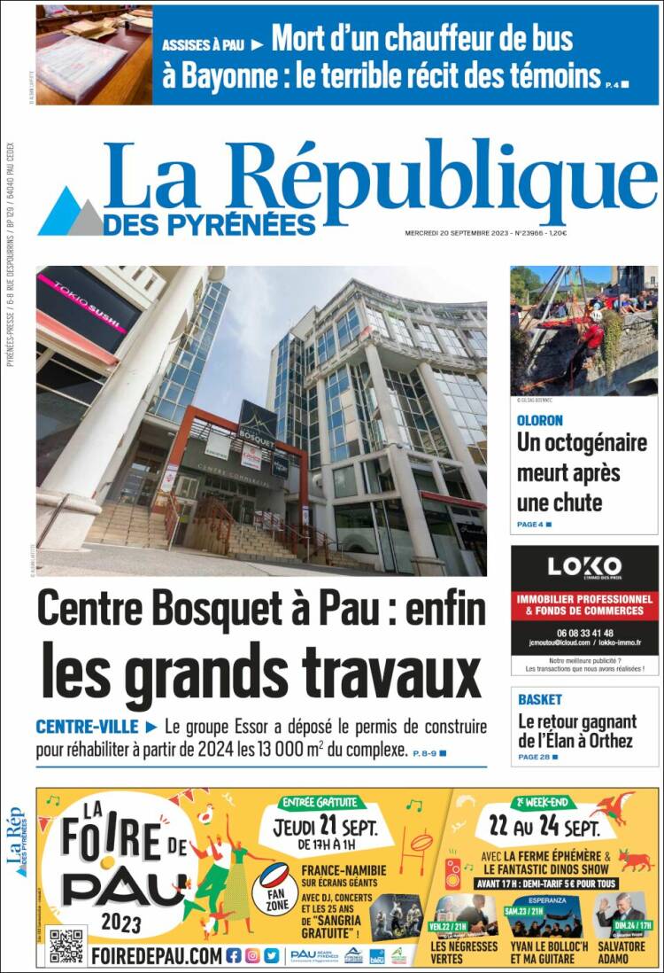 Portada de La République des Pyrénées (Francia)