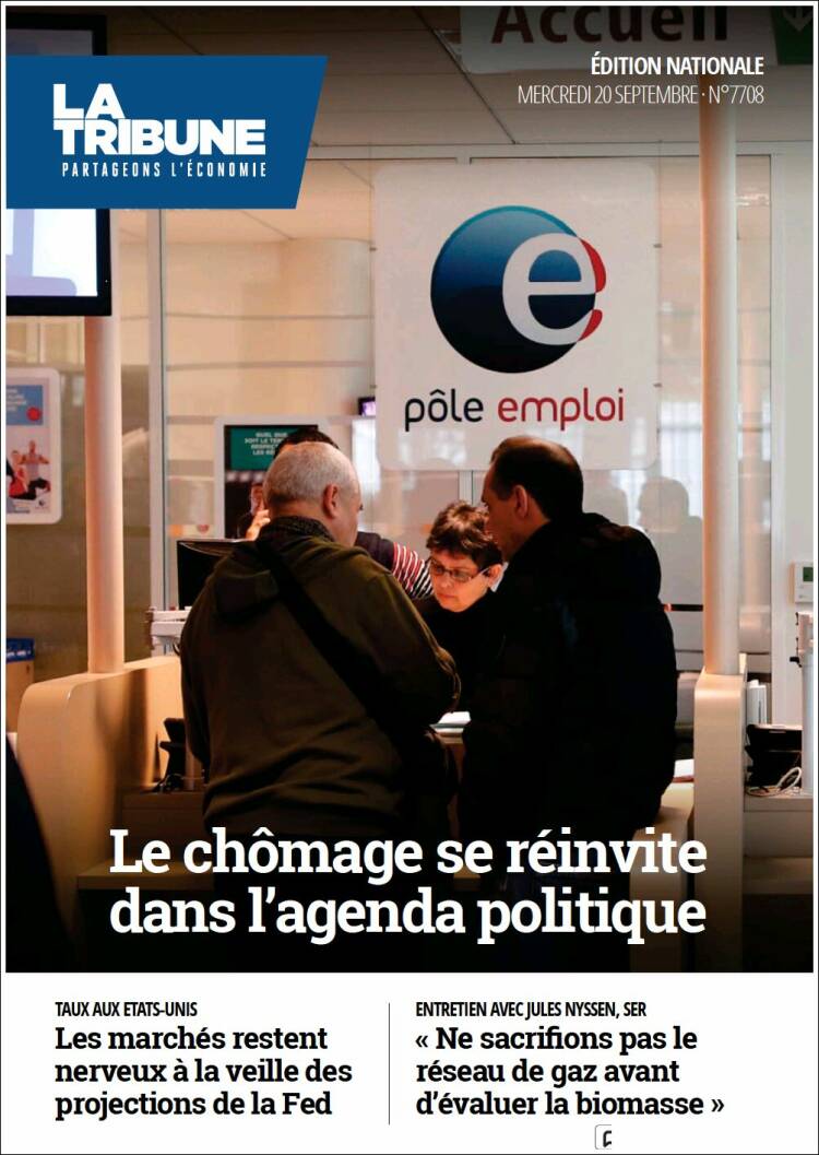 Portada de La Tribune (Francia)