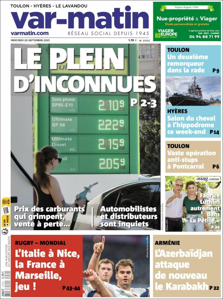 Portada de Var-Matin (Francia)