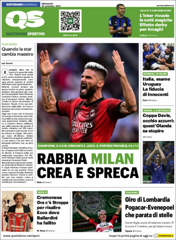 Portada de Quotidiano Sportivo (Italia)