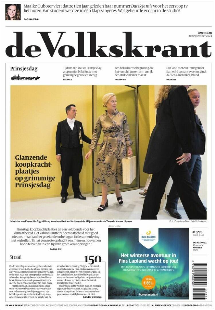 Portada de De Volkskrant (Pa&iacute;ses Bajos)