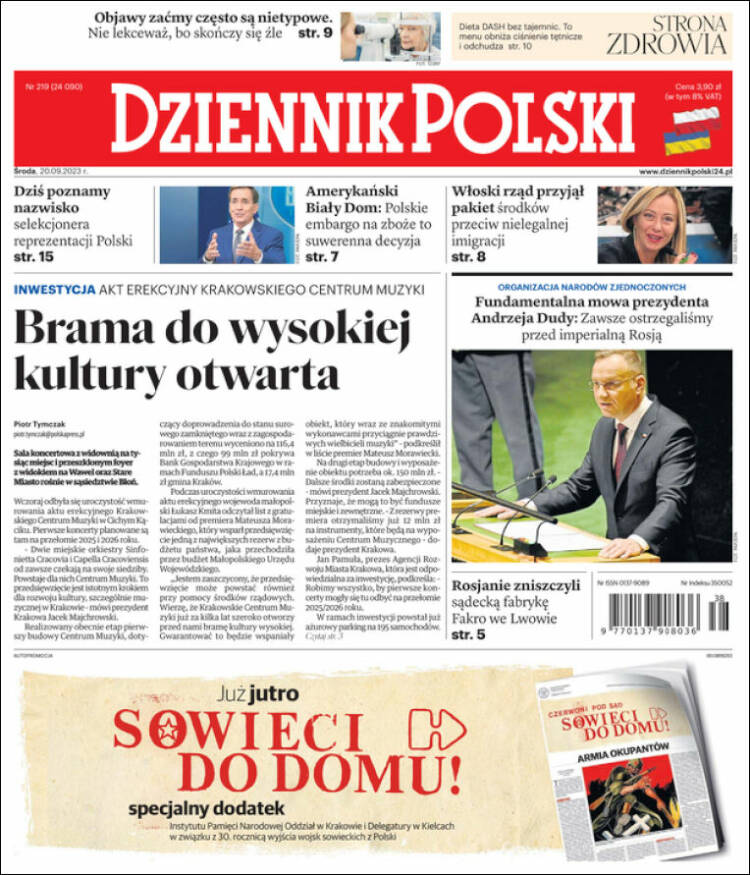 Portada de Dziennik (Polonia)