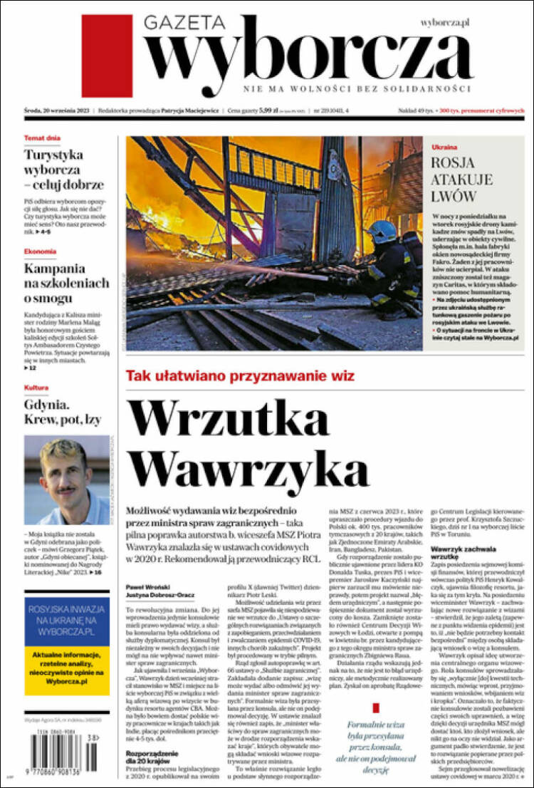 Portada de Gazeta Wyborcza (Polonia)