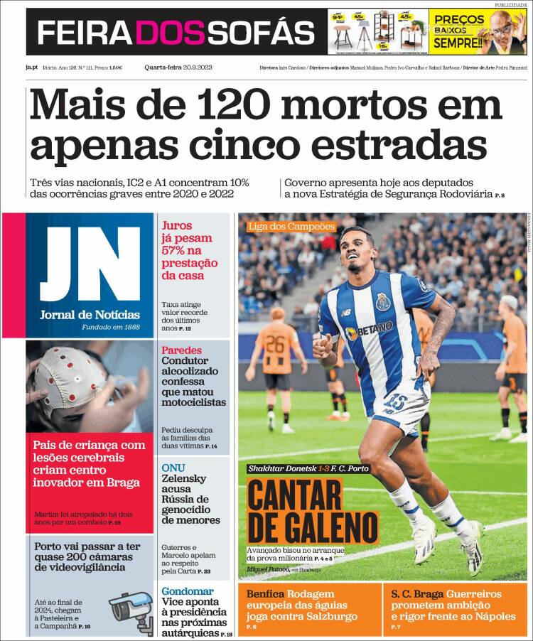 Portada de Jornal de Notícias (Portugal)