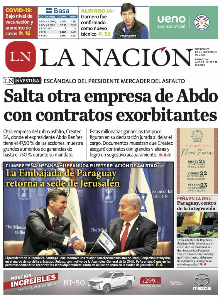Portada de La Nación (Paraguay)