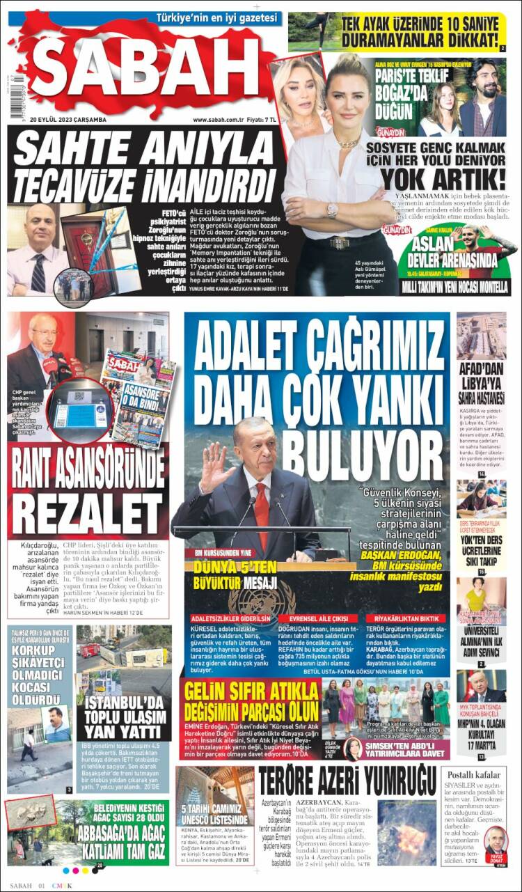 Portada de Sabah (Turqu&iacute;a)