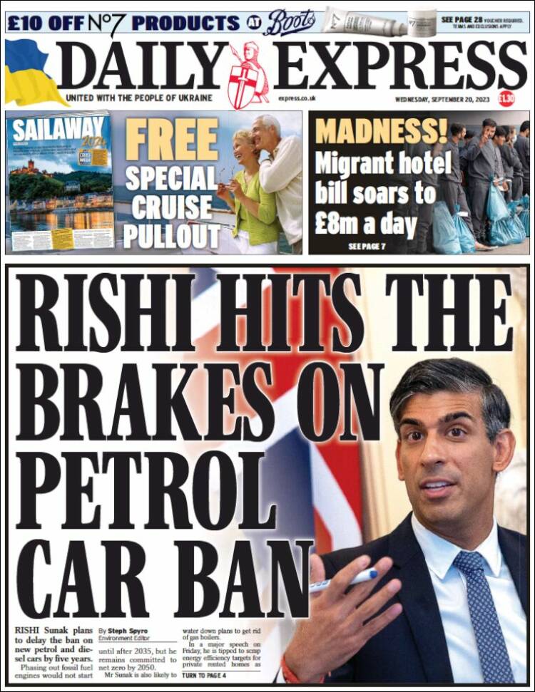 Portada de Daily Express (Reino Unido)