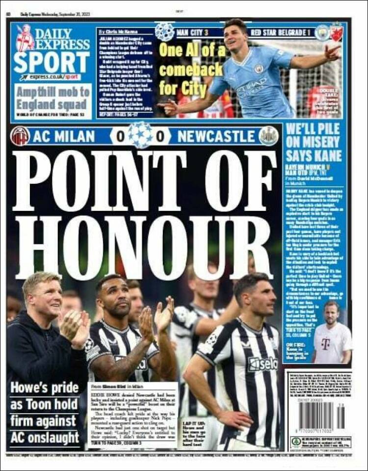 Portada de Express Sport (Reino Unido)