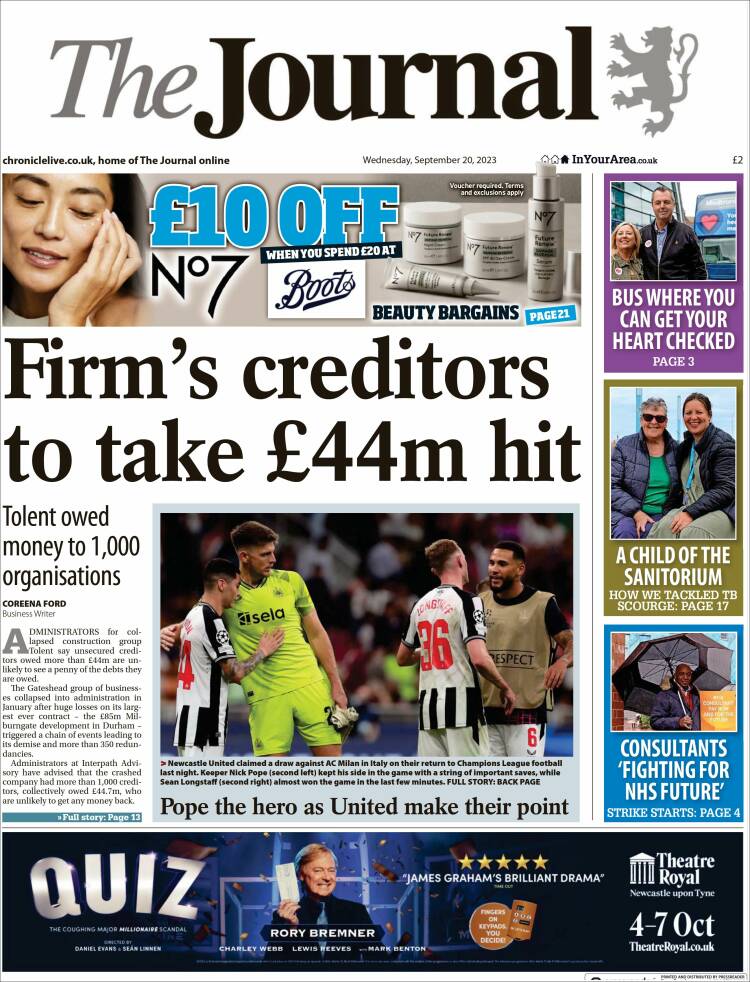 Portada de The Journal (Reino Unido)