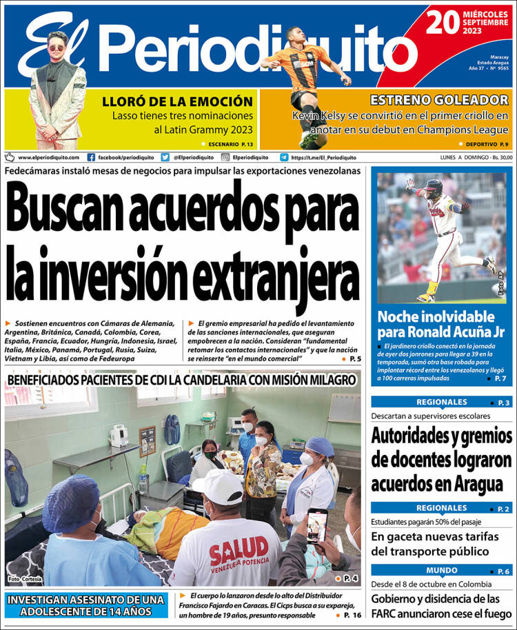 Portada de Periodiquito de Aragua (Venezuela)