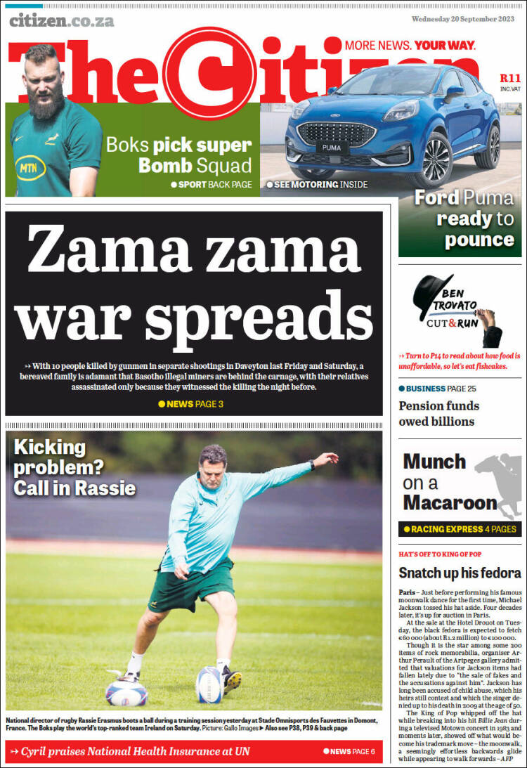 Portada de The Citizen (Sud&aacute;frica)