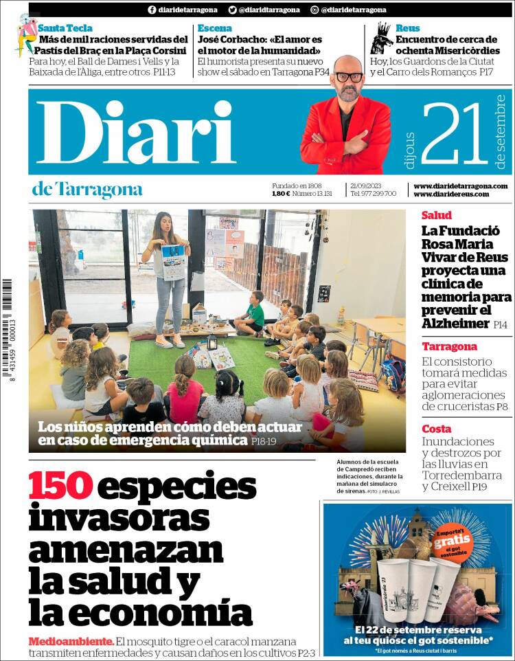 Portada de Diari de Tarragona (España)