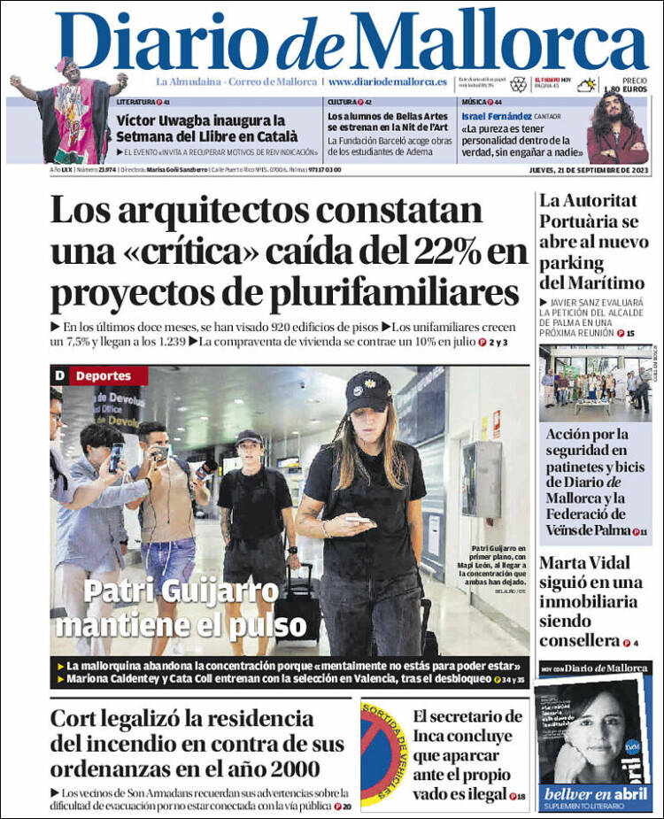 Portada de Diario de Mallorca (España)