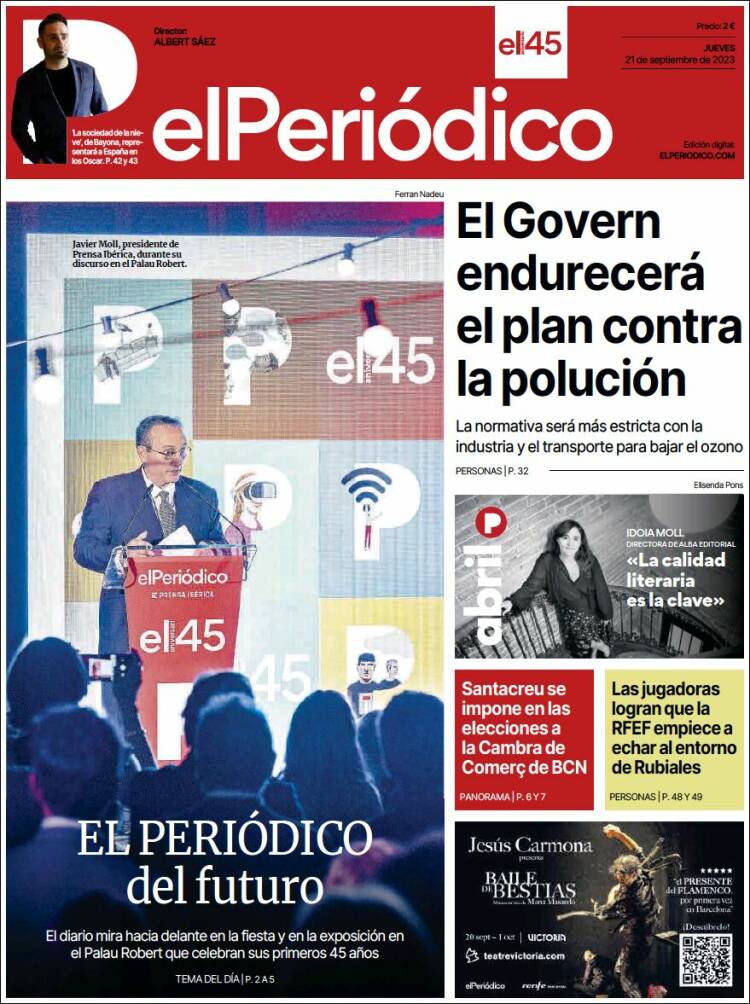 Portada de El Periódico (España)