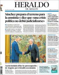 Portada de Heraldo de Aragón (España)