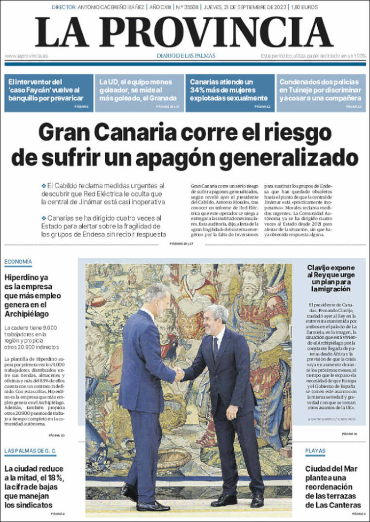 Portada de La Provincia (España)