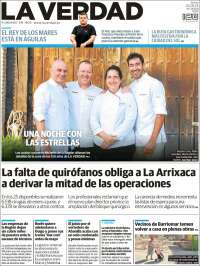 Portada de La Verdad de Murcia (España)