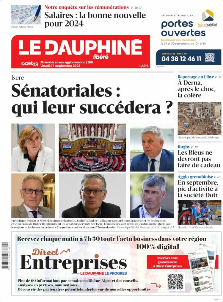 Portada de Le Dauphiné Libéré (Francia)