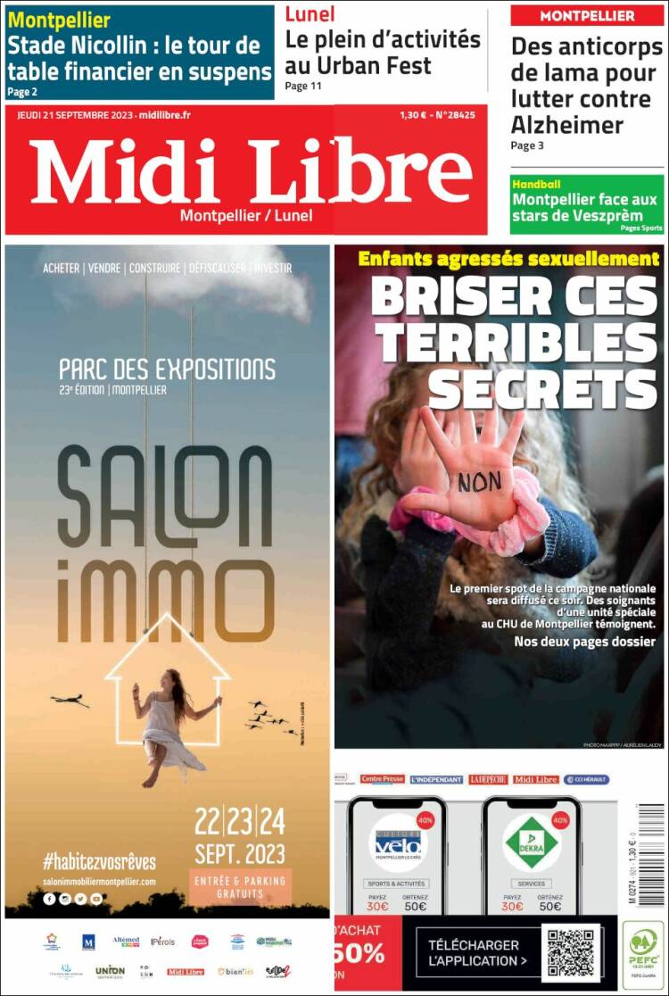 Portada de Midi Libre (Francia)