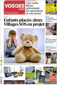 Portada de Vosges Matin (Francia)