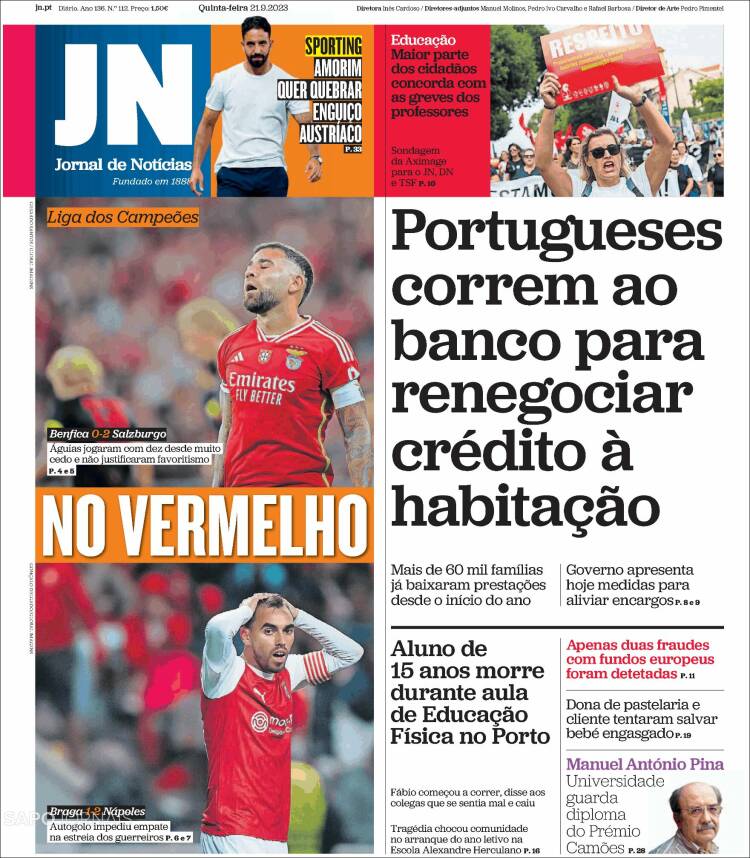 Portada de Jornal de Notícias (Portugal)