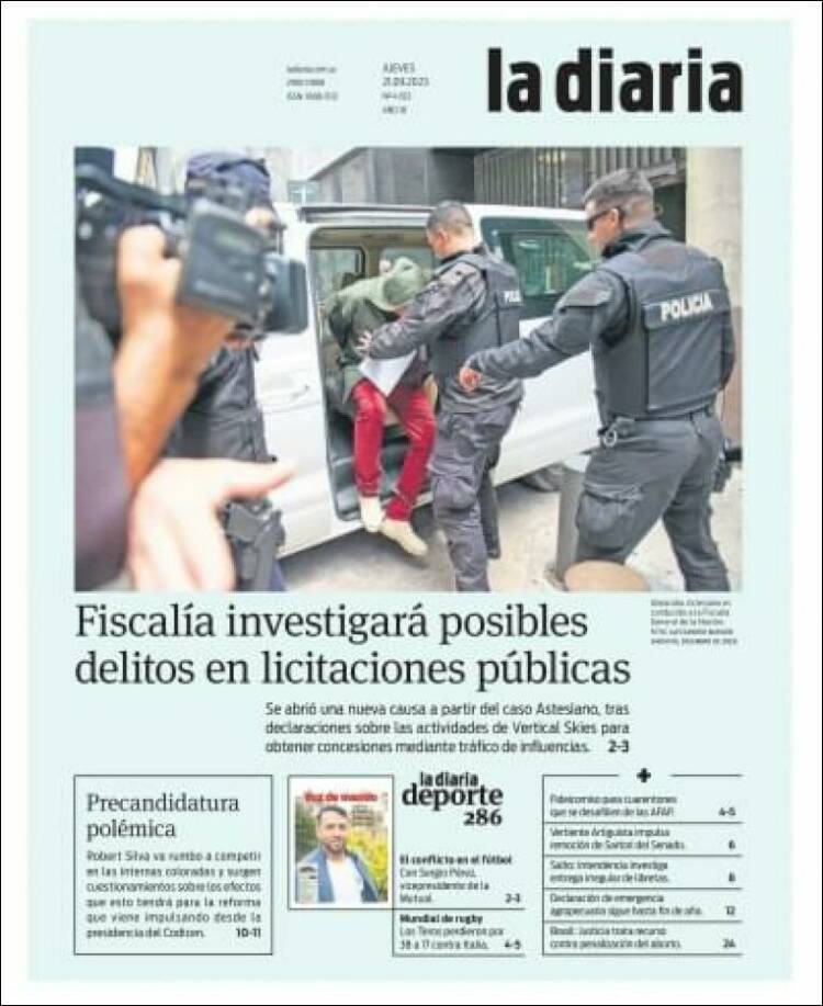 Portada de La Diaria (Uruguay)