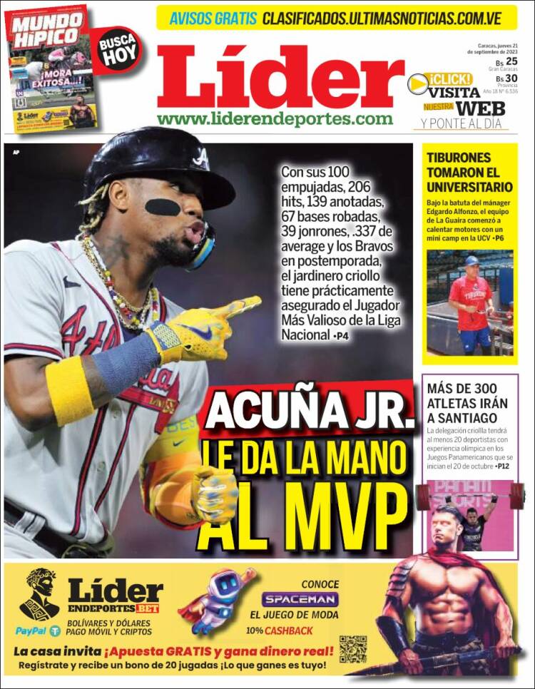 Portada de Lider en deportes (Venezuela)