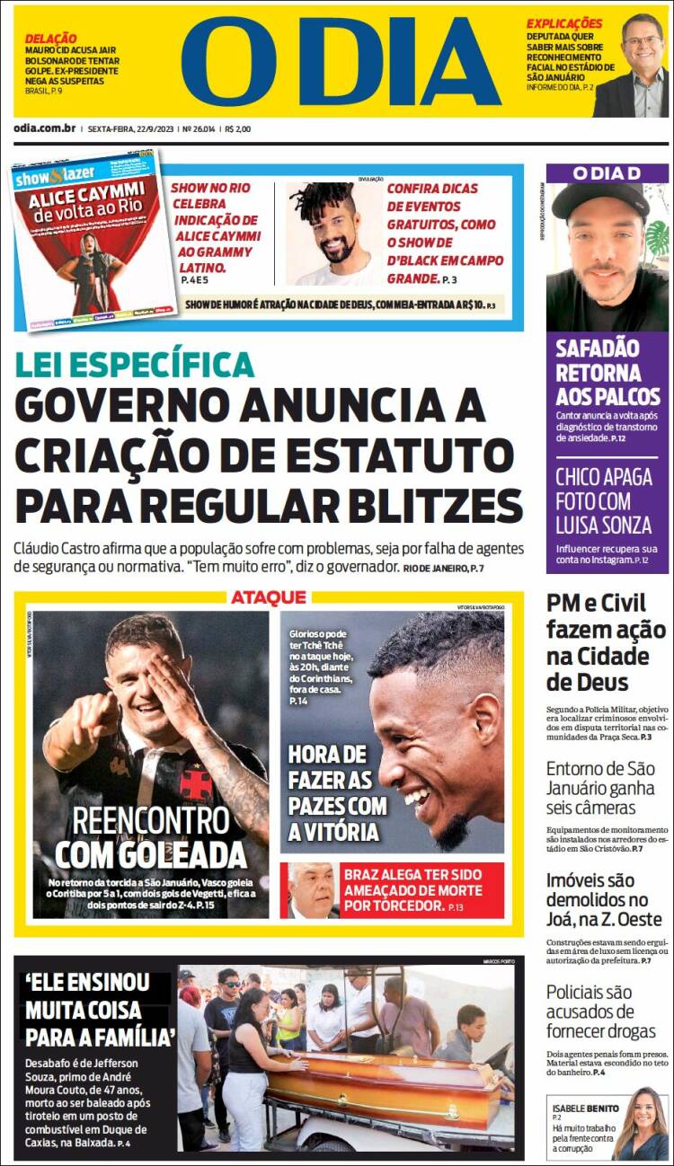 Portada de O Dia (Brasil)