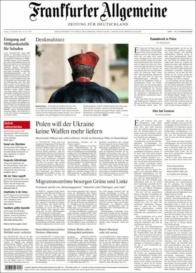 Portada de Frankfurter Allgemeine (Germany)