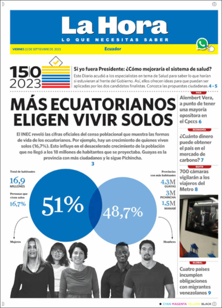 Portada de La Hora - Ecuador (Ecuador)