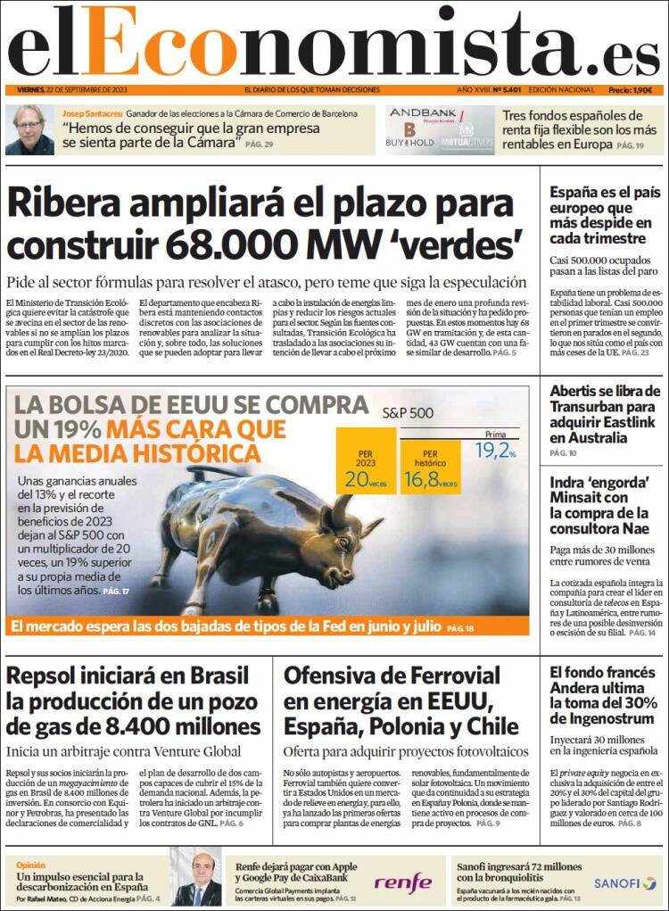 Portada de El Economista (Spain)