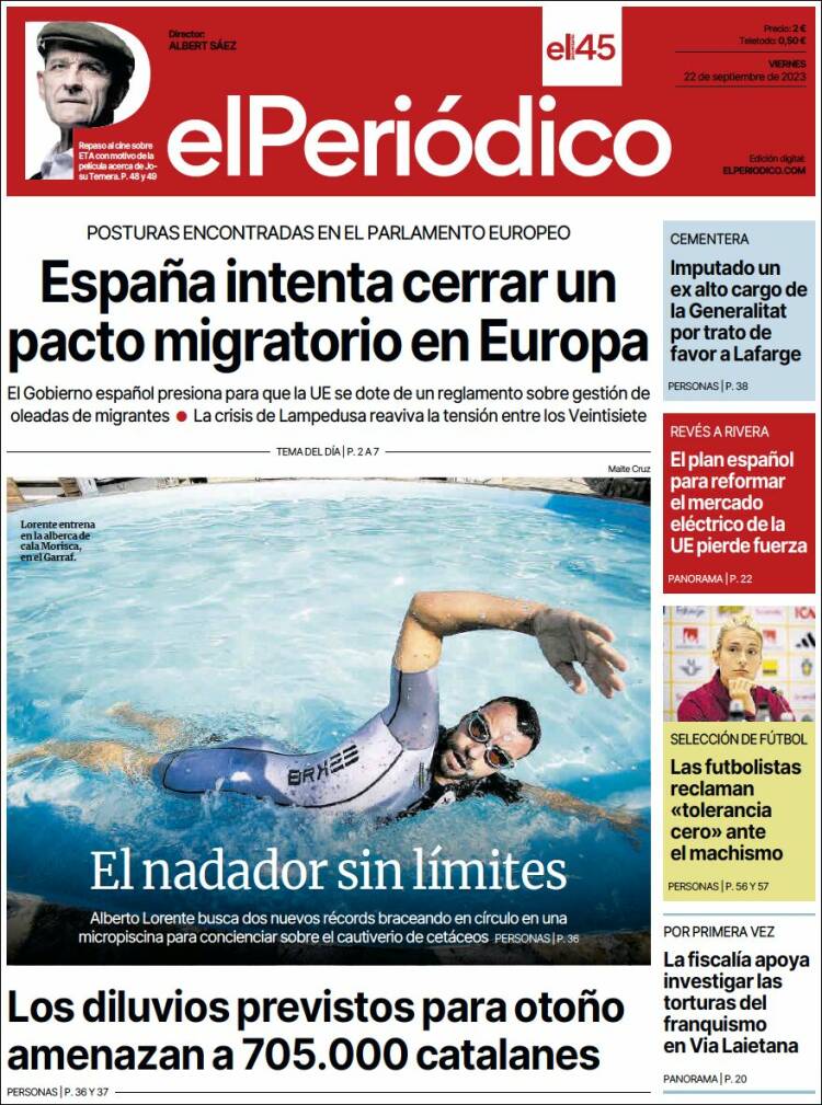 Portada de El Periódico (Spain)