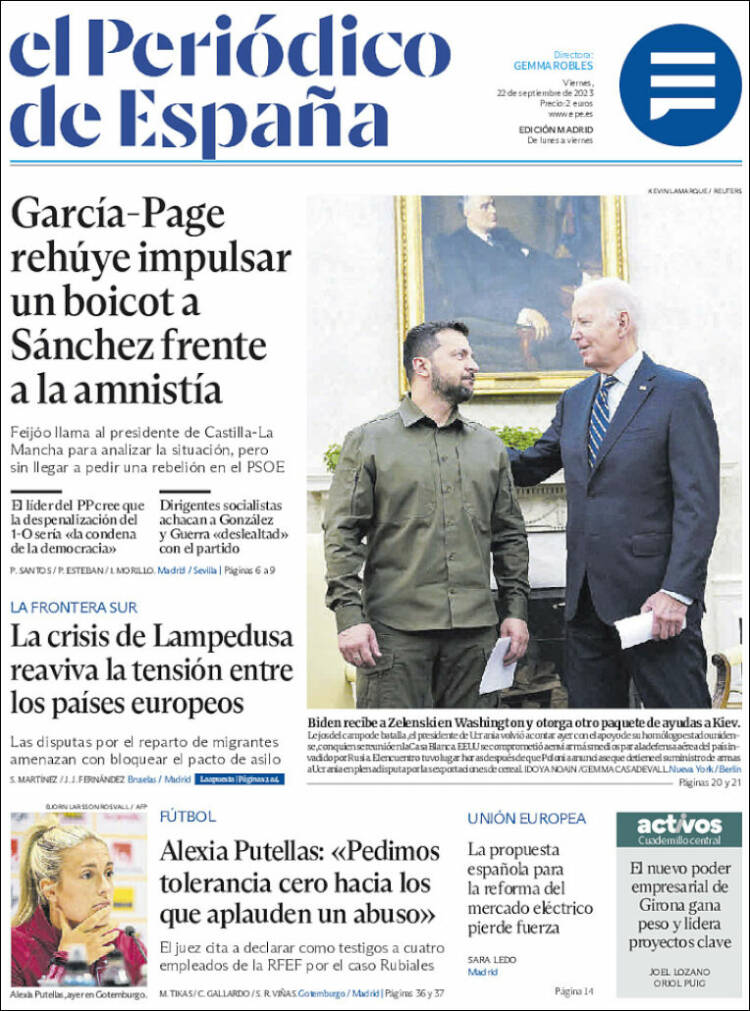 Portada de El Periódico de España (Spain)