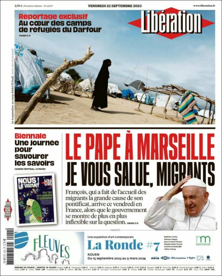 Portada de Libération (Francia)