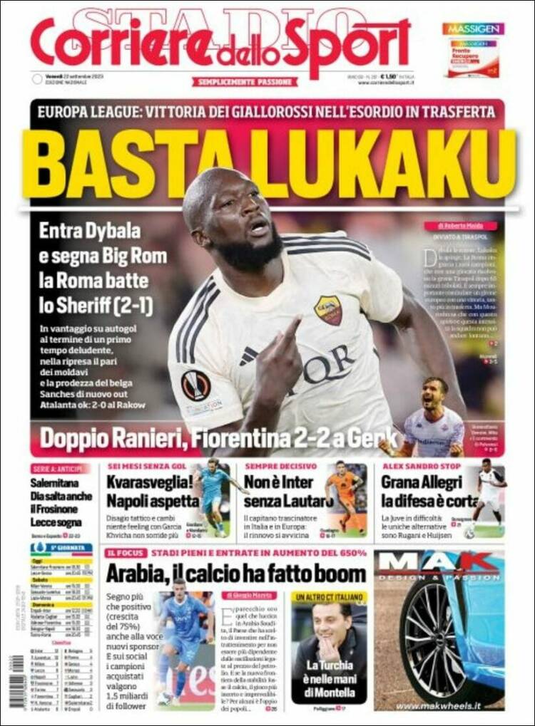 Portada de Corriere dello Sport (Italy)