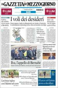 Portada de La Gazzetta del Mezzogiorno (Italy)