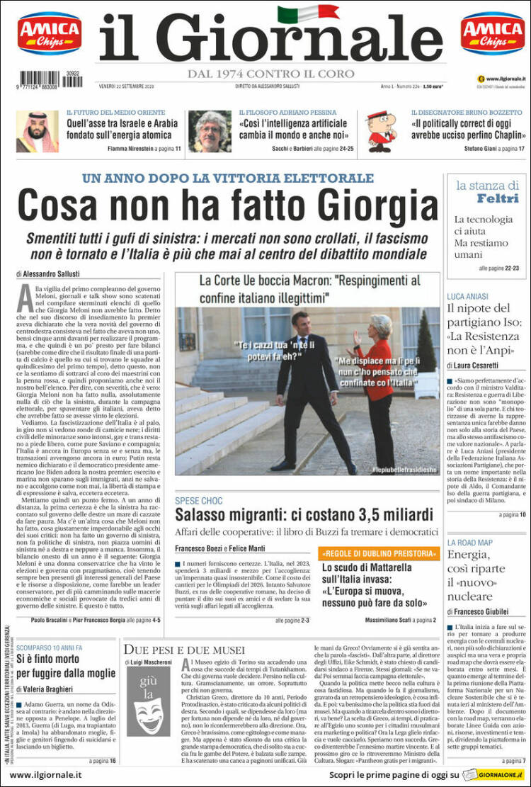 Portada de il Giornale (Italy)