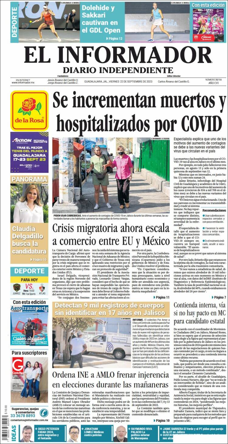 Portada de El Informador (Mexico)