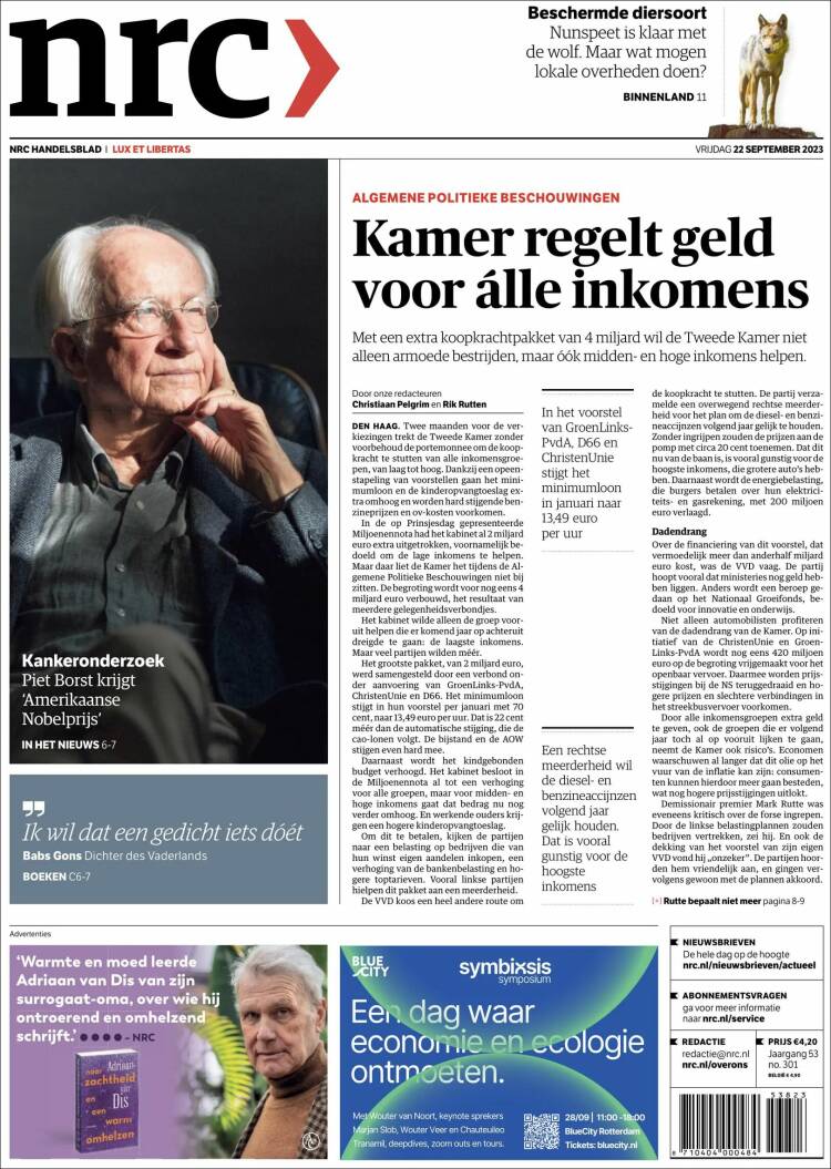 Portada de NRC Handelsblad (Netherlands)