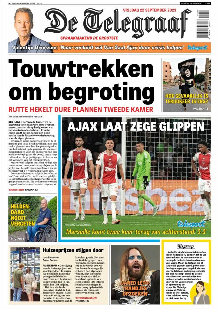 Portada de De Telegraaf (Netherlands)