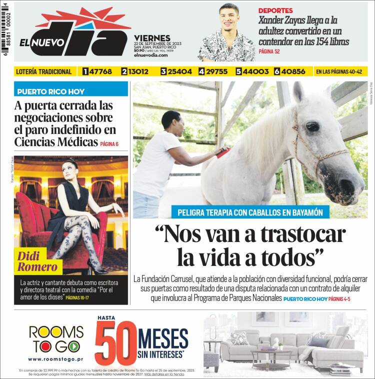 Portada de El Nuevo Día (Puerto Rico)