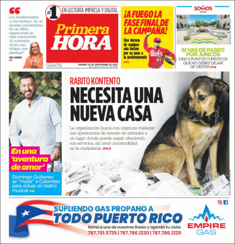 Portada de Primera Hora (Puerto Rico)