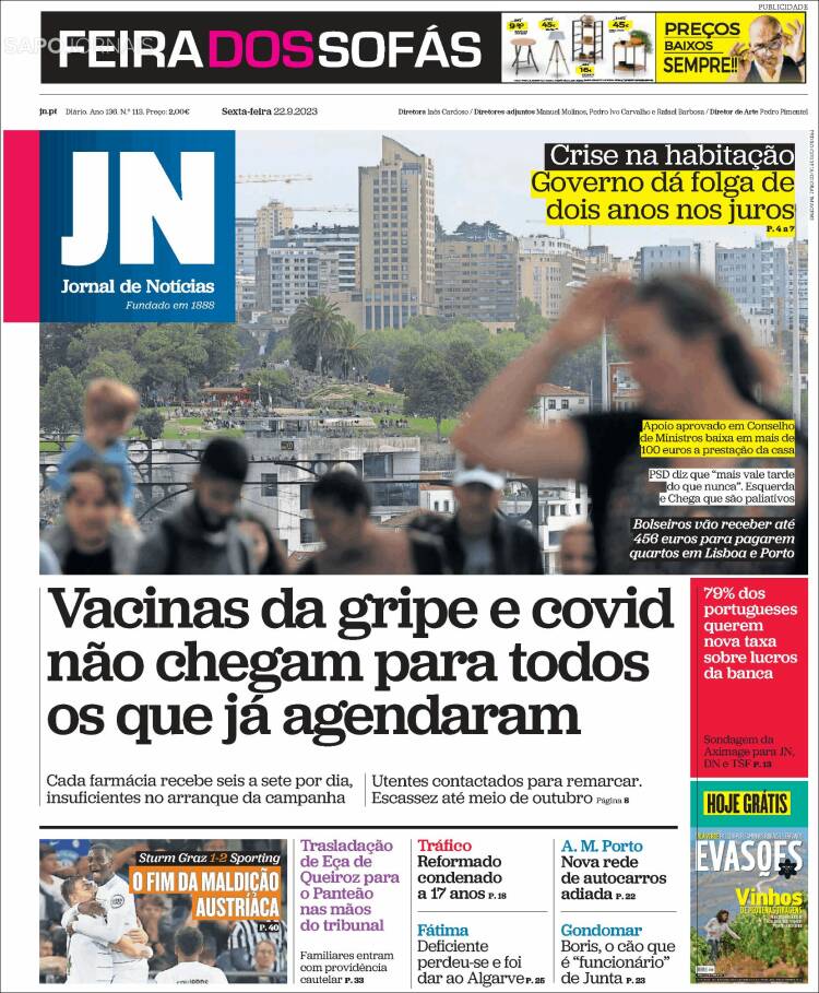 Portada de Jornal de Notícias (Portugal)